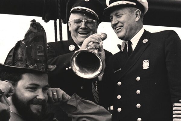 Walt McCall, Windsor Chief Harold Coxon and Detroit Chief Charles Quinlan