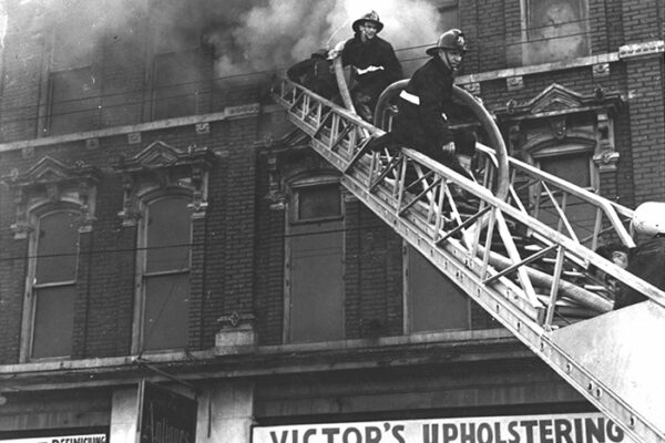 Advancing hose lines into third floor