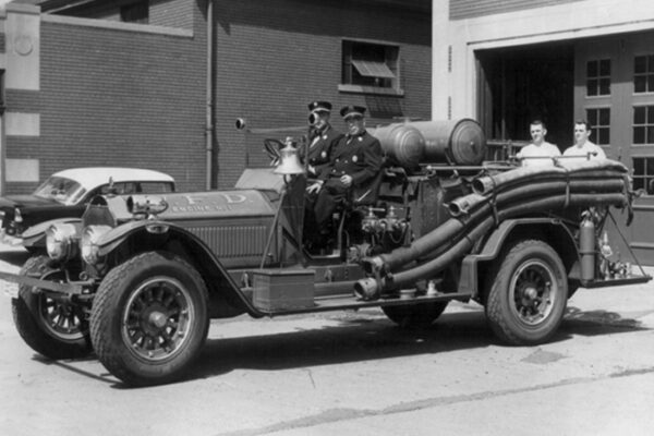 Engine No. 1, the 1925 LaFrance Type 45, shortly before donation to a local antique car club in 1959