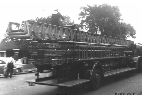 "Popeye" Tom Dyson on Aerial No. 2A in 1956 Labor Day Parade