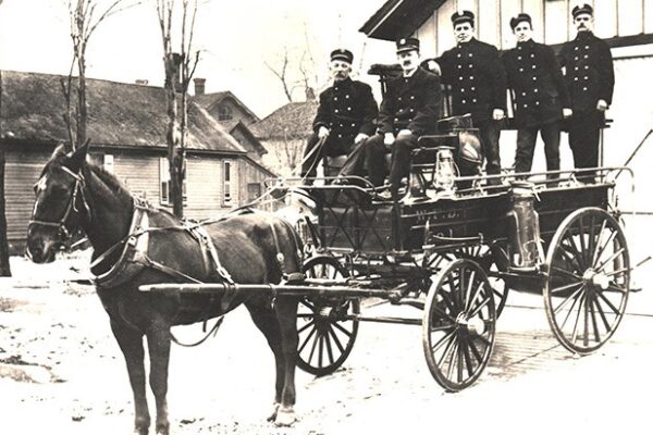 Single horse Hose Wagon #1, London and Church Streets, early 1900s