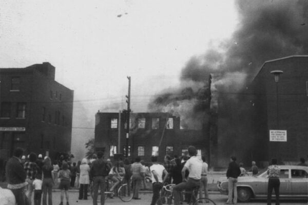 The fire from the rear of the building