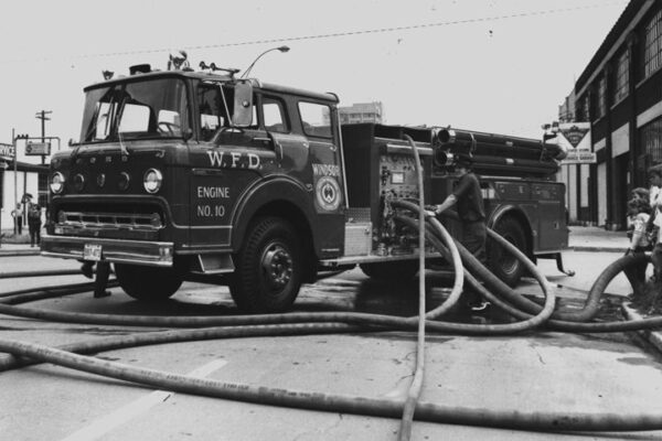 Ray Perrault operates Engine 10