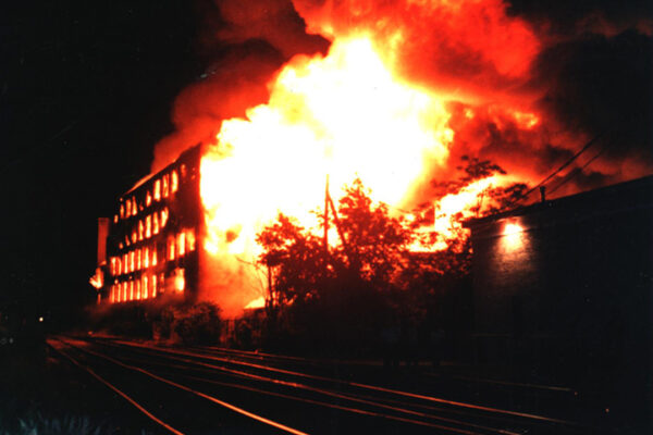 Former Gotfredson plant engulfed in flames
